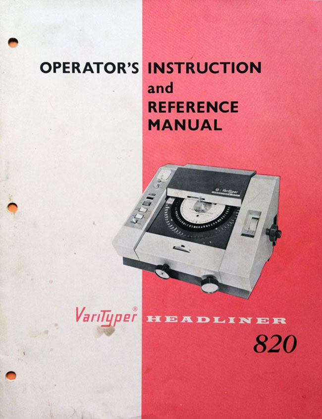 VARI-TYPER Headliner Multi-Line 840 - Phototypesetting